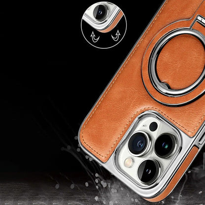 Luxury Leather Invisible Stand iPhone Case 6