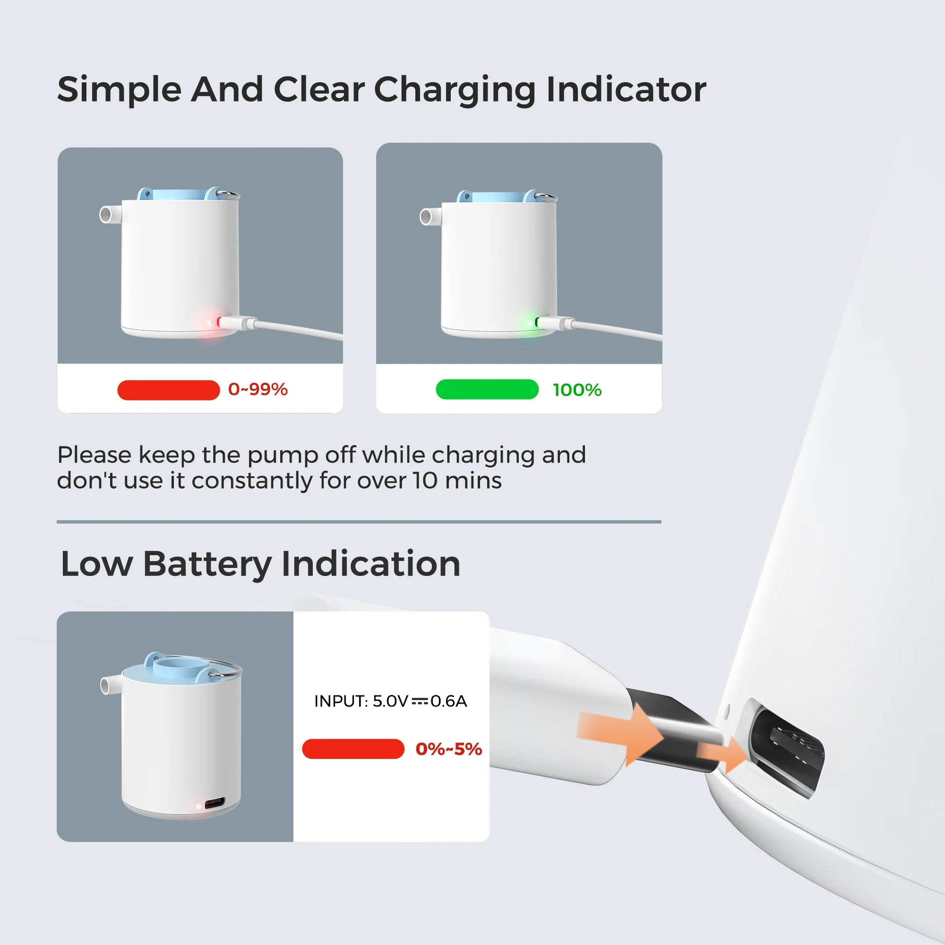 Ultra-Mini USB Air Pump – Fast Inflate & Deflate, USB Rechargeable 6
