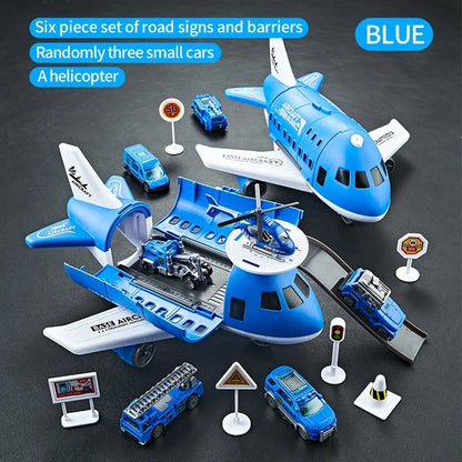 Transformable Airplane Transport Playset for Kids 6