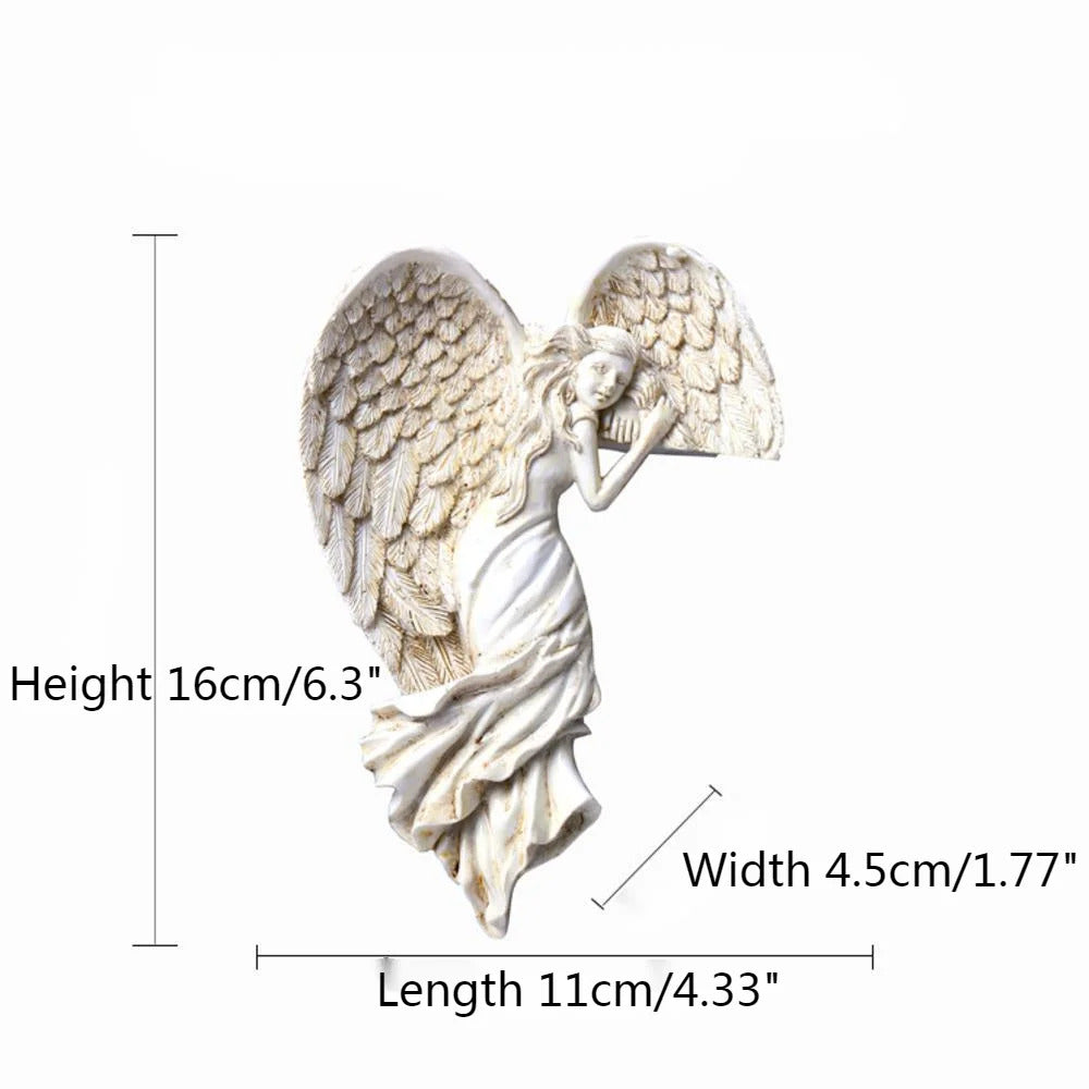 Door Frame Angel Wing Sculpture Retro Wall Decoration 6