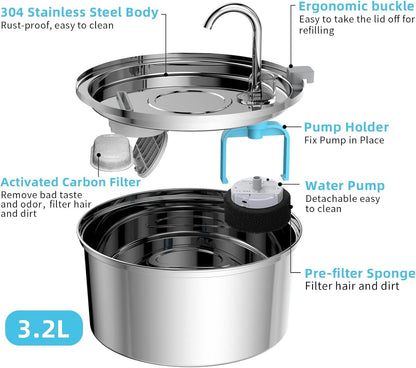 Automatic Stainless Steel Cat Water Fountain 6