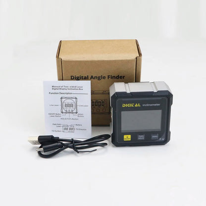 Digital Angle Finder with Laser – 4-Side Magnetic Inclinometer Gauge with Backlight 6