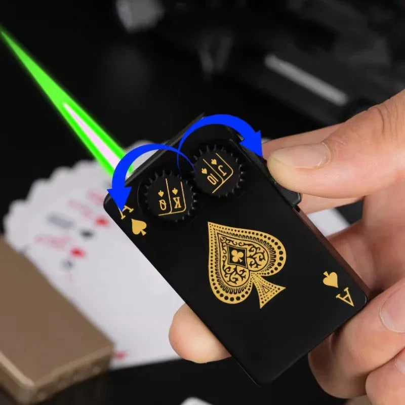 Green Flame Ace Card Torch Flame Lighter 6