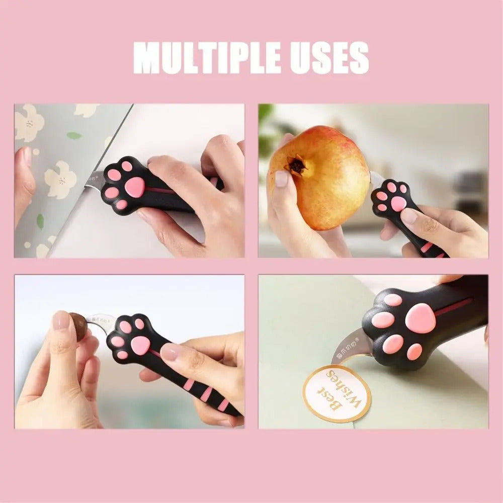Retractable Cat Paw Box Cutter – Cute Portable Utility Knife Set for Packages & Gifts 6
