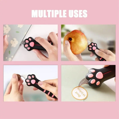 Retractable Cat Paw Box Cutter – Cute Portable Utility Knife Set for Packages & Gifts 6