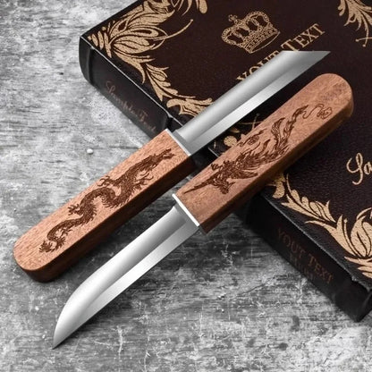 Handmade Portable 2 In 1 Dragon and Phoenix Double Blades 6