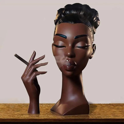 Black Woman Incense Burner – Resin Sculpture Censer for Home & Office Decoration 6