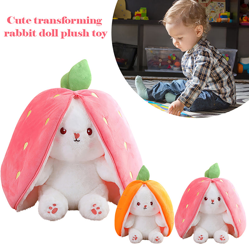 Large Reversible Carrot Rabbit & Strawberry Bunny Plush Pillow (70cm) 6