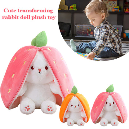 Large Reversible Carrot Rabbit & Strawberry Bunny Plush Pillow (70cm) 6