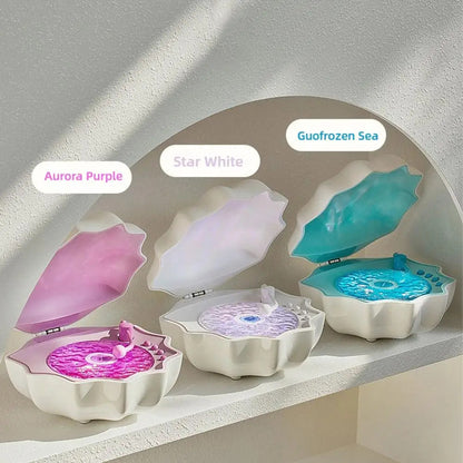 Shell Bluetooth Speaker with Northern Lights Projector – 7-Color Mood Lamp, White Noise & Ocean Wave Effects 6