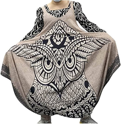 Super Size Owl Face Print Dress 6