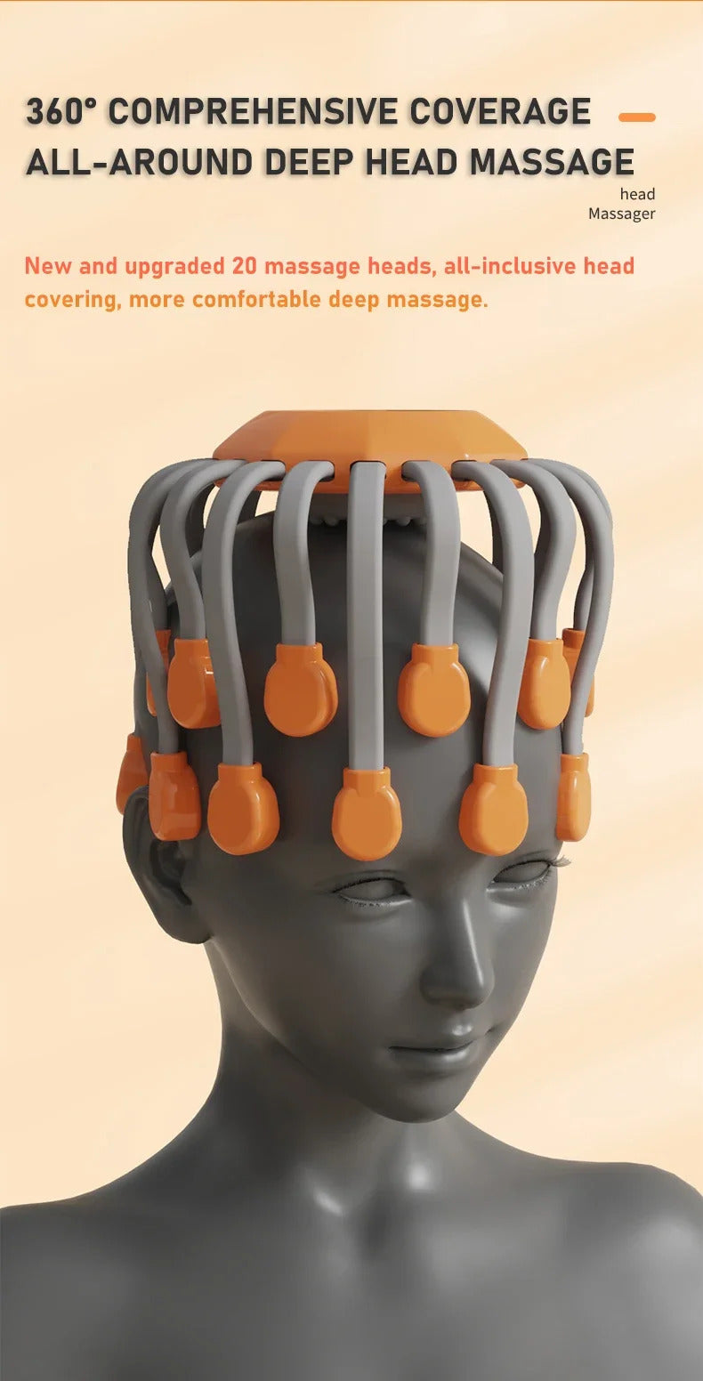 Migraine Head Massager – 360° Octopus Head Relaxation Device with 5 Modes 6