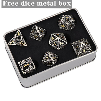 URWizards D&D Hollowed Metal Dice Set Dragon 6