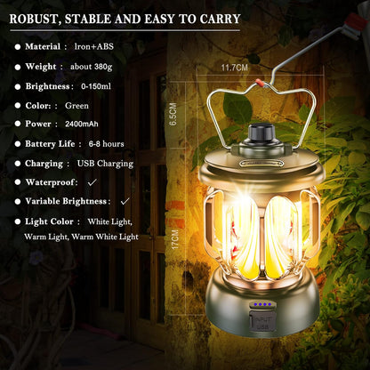 Rechargeable Waterproof Retro Camping Lamp 6