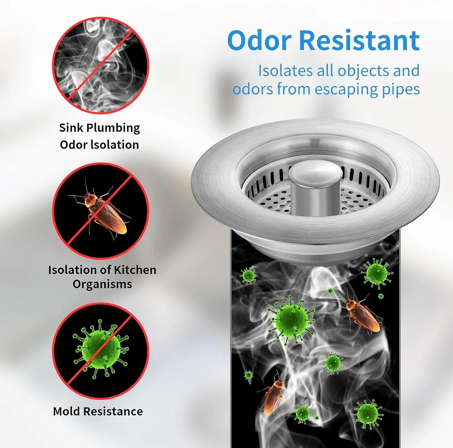 3-in-1 Stainless Steel Sink Drain Strainer 6