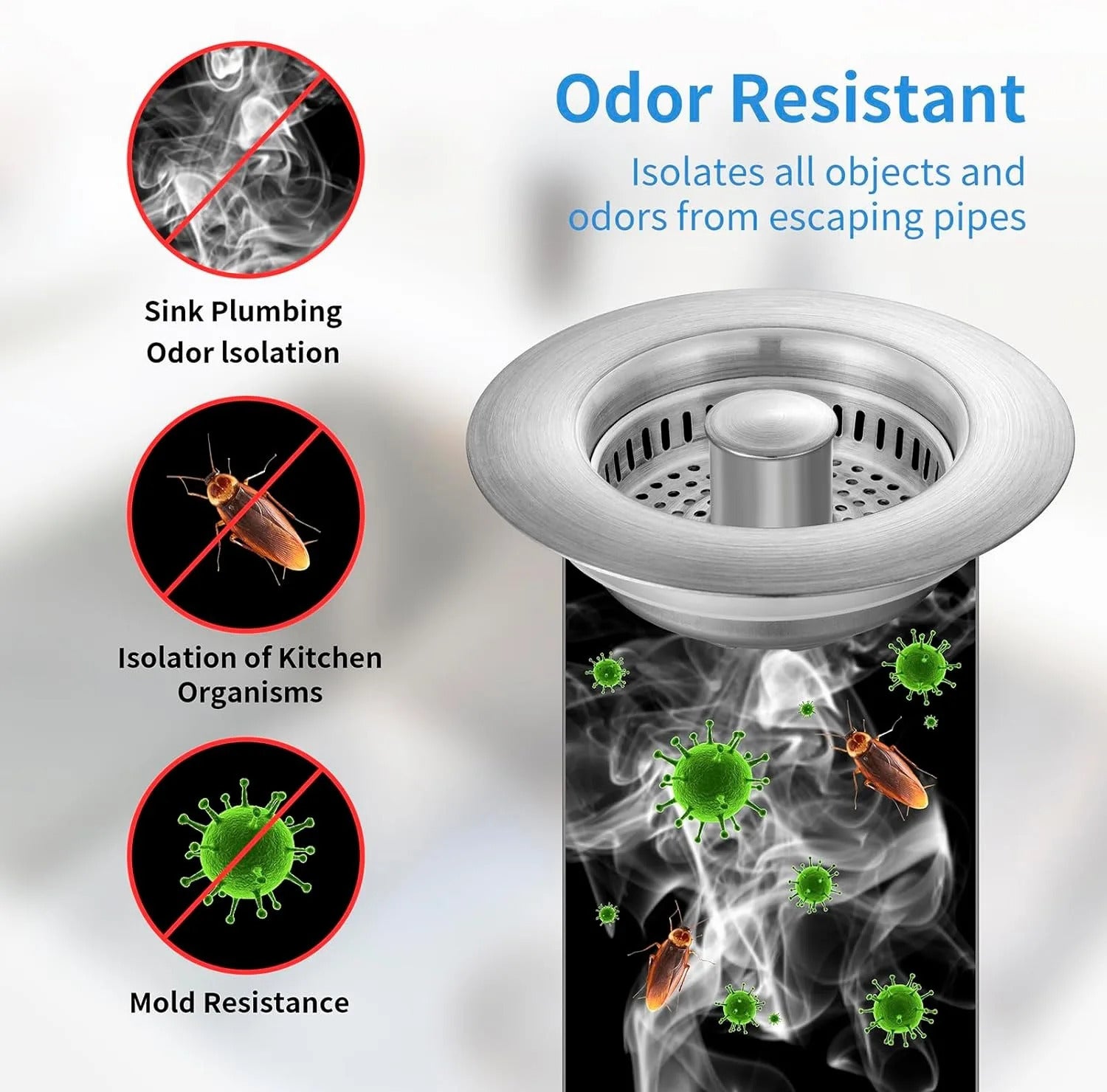 3-in-1 Stainless Steel Sink Drain Strainer 6
