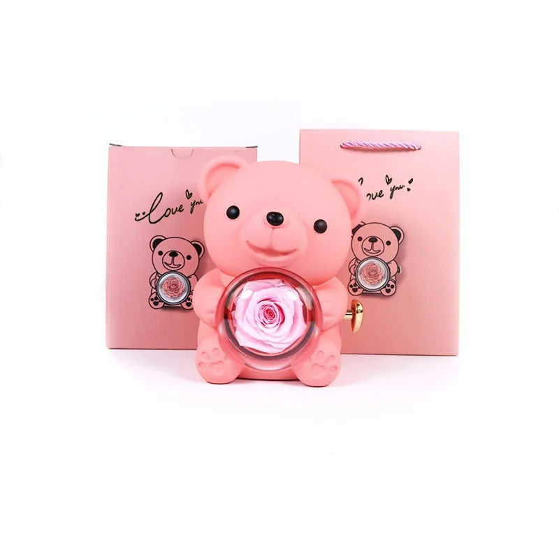 Eternal Rose Bear W/ Engraved Necklace 6