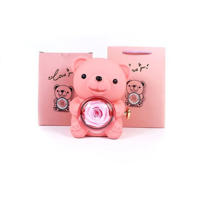 Eternal Rose Bear W/ Engraved Necklace 6