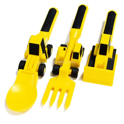 Kid's Constructive Eating Plate and Utensils Set 6