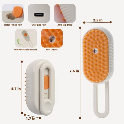 4 in 1 Rechargeable Cat Steam Brush for Shedding 6