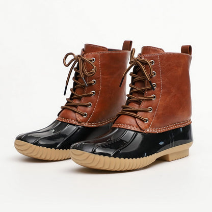 Women Waterproof Lace Up Duck Boots 6