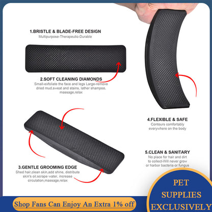 6 In 1 Dog Horse Grooming Shedding Massage Scrub Brush 6
