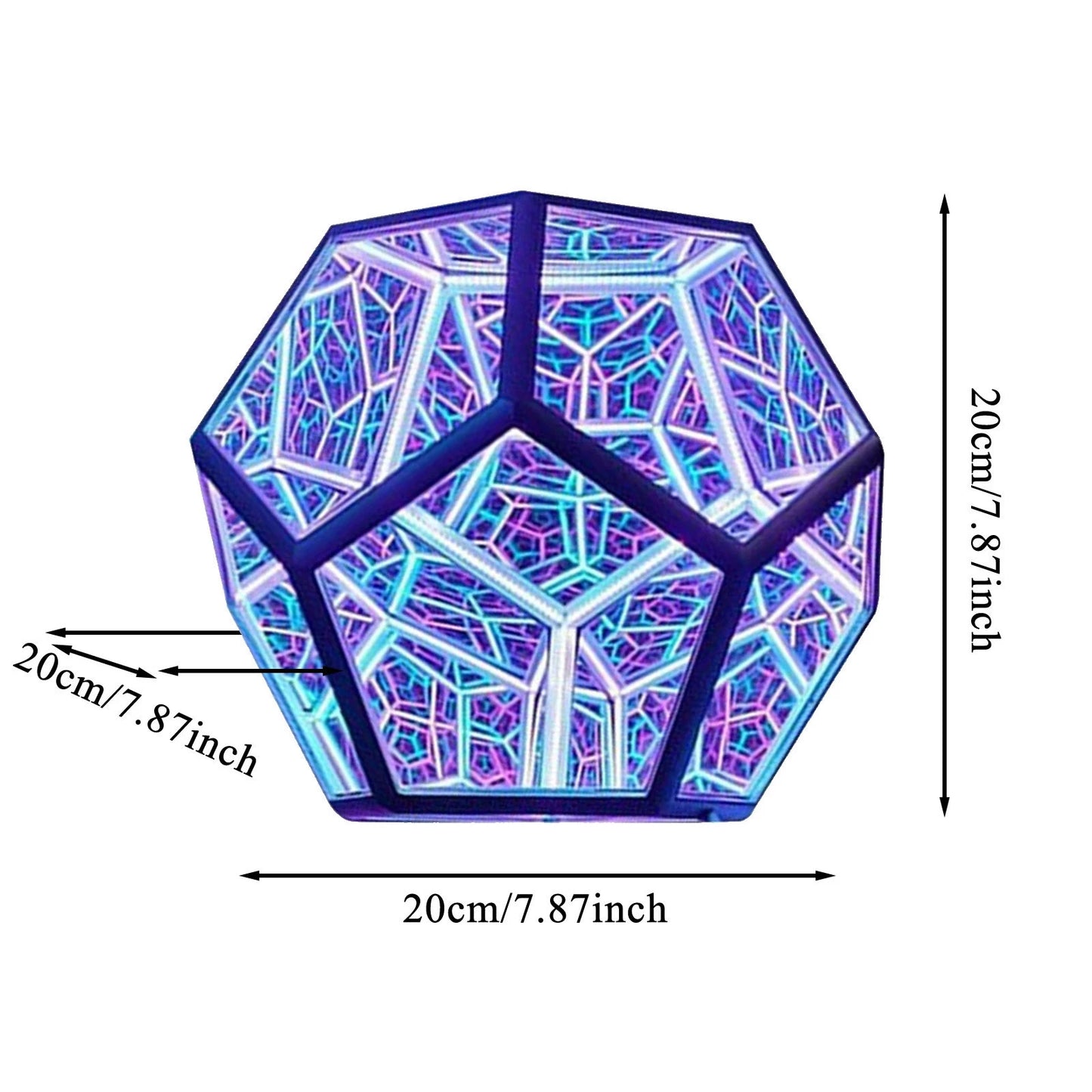 Infinite Dodecahedron Color Art Light 6