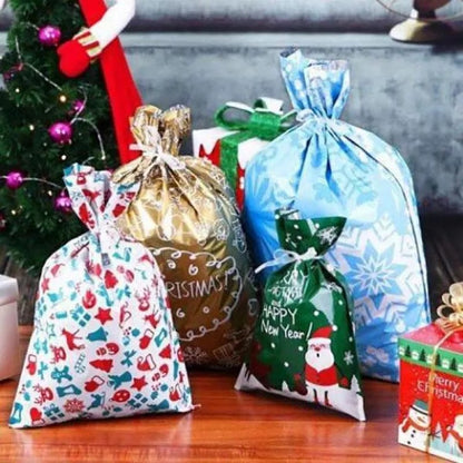 Christmas Drawstring Gift Bag Pack-5pcs 6