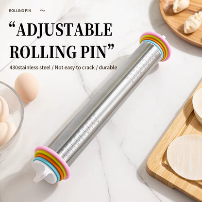 Adjustable Rolling Pin with Thickness Rings 6