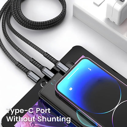 3 in 1 Fast Charging Transparent Luminous 100w Cable 6