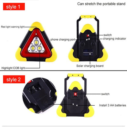 Portable Car Triangle LED Warning Light 6