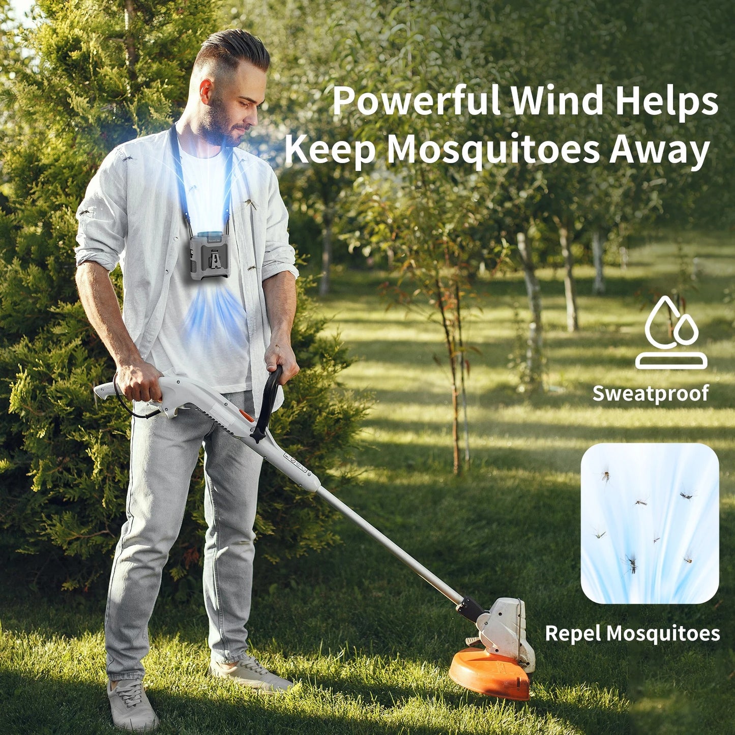 Portable Fan Belt – Rechargeable Wearable Cooler with Flashlight 6