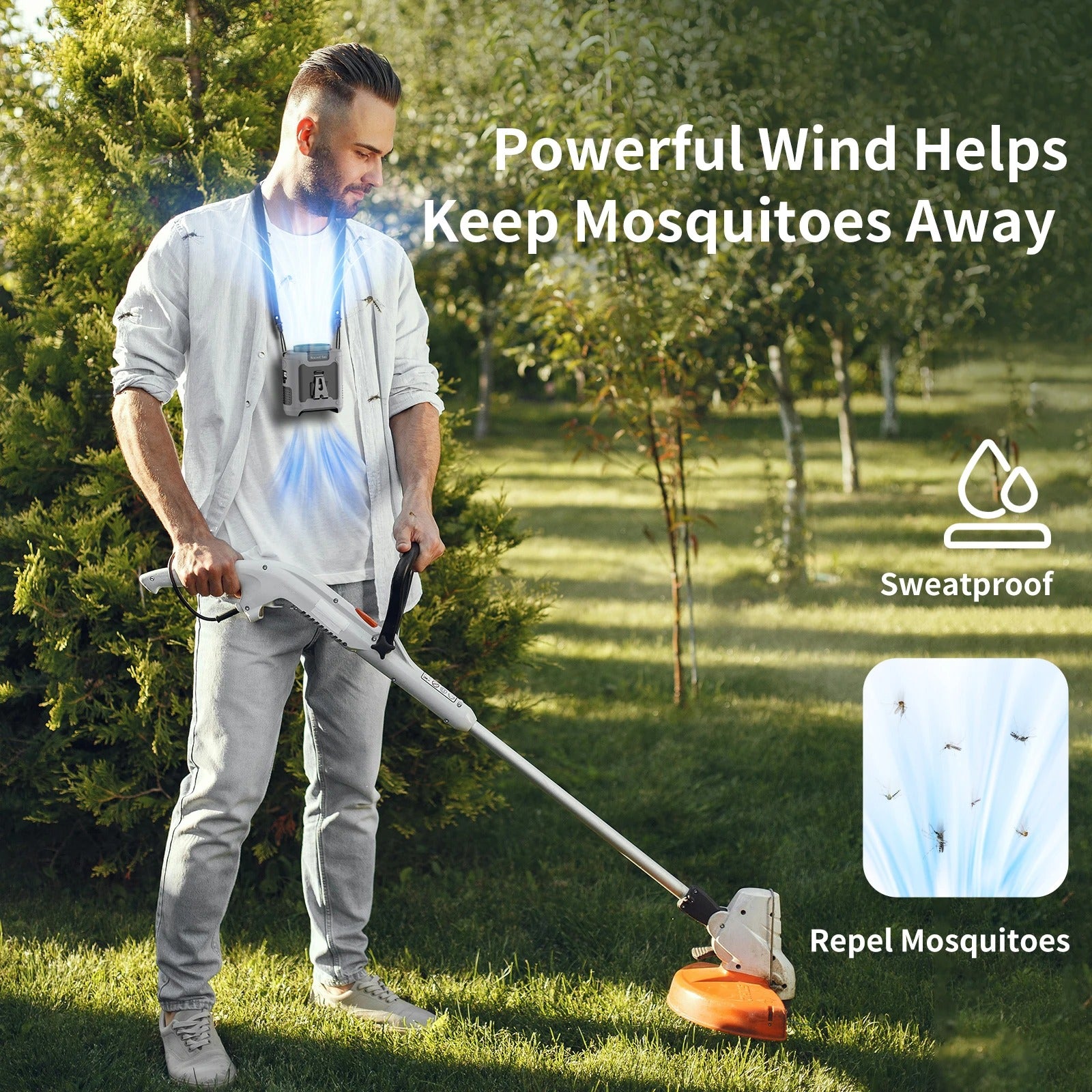 Portable Fan Belt – Rechargeable Wearable Cooler with Flashlight 6