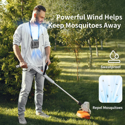 Portable Fan Belt – Rechargeable Wearable Cooler with Flashlight 6