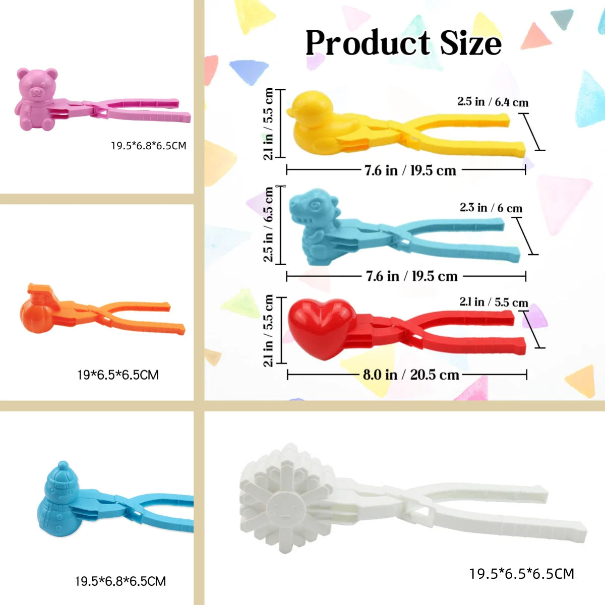 Assorted Cute Rice Molds and Snowballs Maker Clamps (4 Pcs) 6