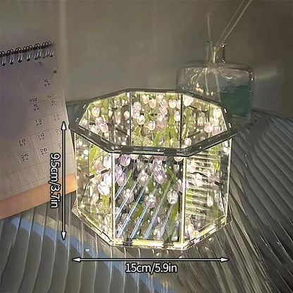 DIY Flowers Mirror Cube Lamp 6