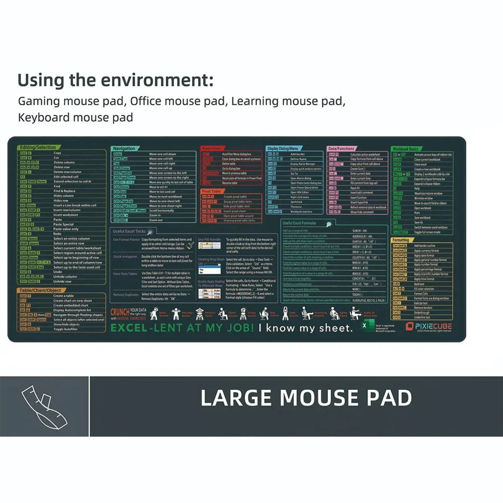 Excel Shortcut Keys Mouse Pad 6