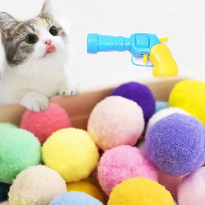 Cat Plush Silent Ball Gun Interactive Toy 6