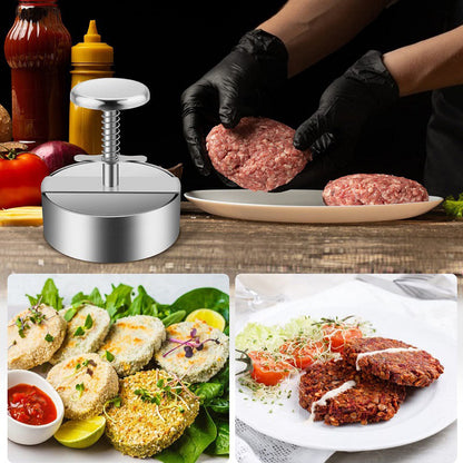 Stainless Hamburger Press Burger Patty Maker 6