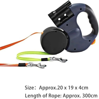 Dual Reflective Retractable 360°  Zero Tangle Dog Leash 6