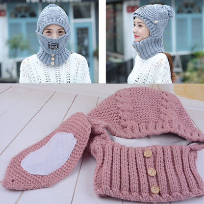 2 in 1 Mask Scarf Knitted Hat 6