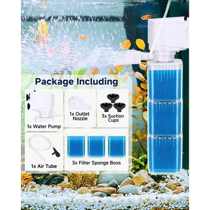 Built-in Fish Tank Filter – Powerful & Silent Aquarium Cleaner 6