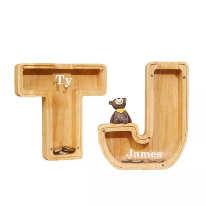 Wooden Letter Piggy Bank 6