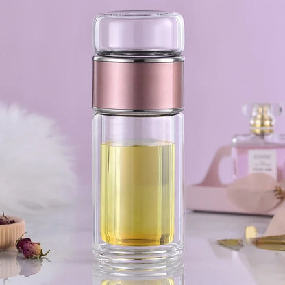 Double Wall Glass Separation Tea Infuser Bottle 6