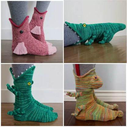 Funny Christmas 3D Animal Shaped Knitted Socks 6