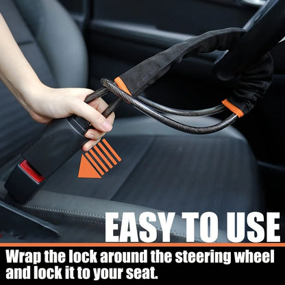 Heavy-Duty Steering Wheel & Gear Shift Anti-Theft Lock 6