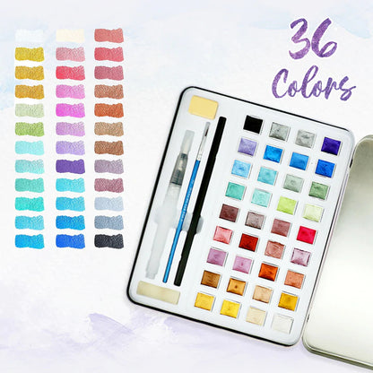 Metallic Watercolor Painting Set 7