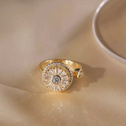Crystal Anxiety Relief Spinning Ring 7