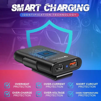 4 Port USB Car Charger Quick Charge QC3 7