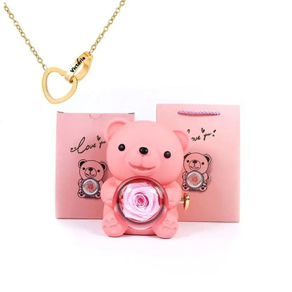 Eternal Rose Bear with Engraved Necklace 7